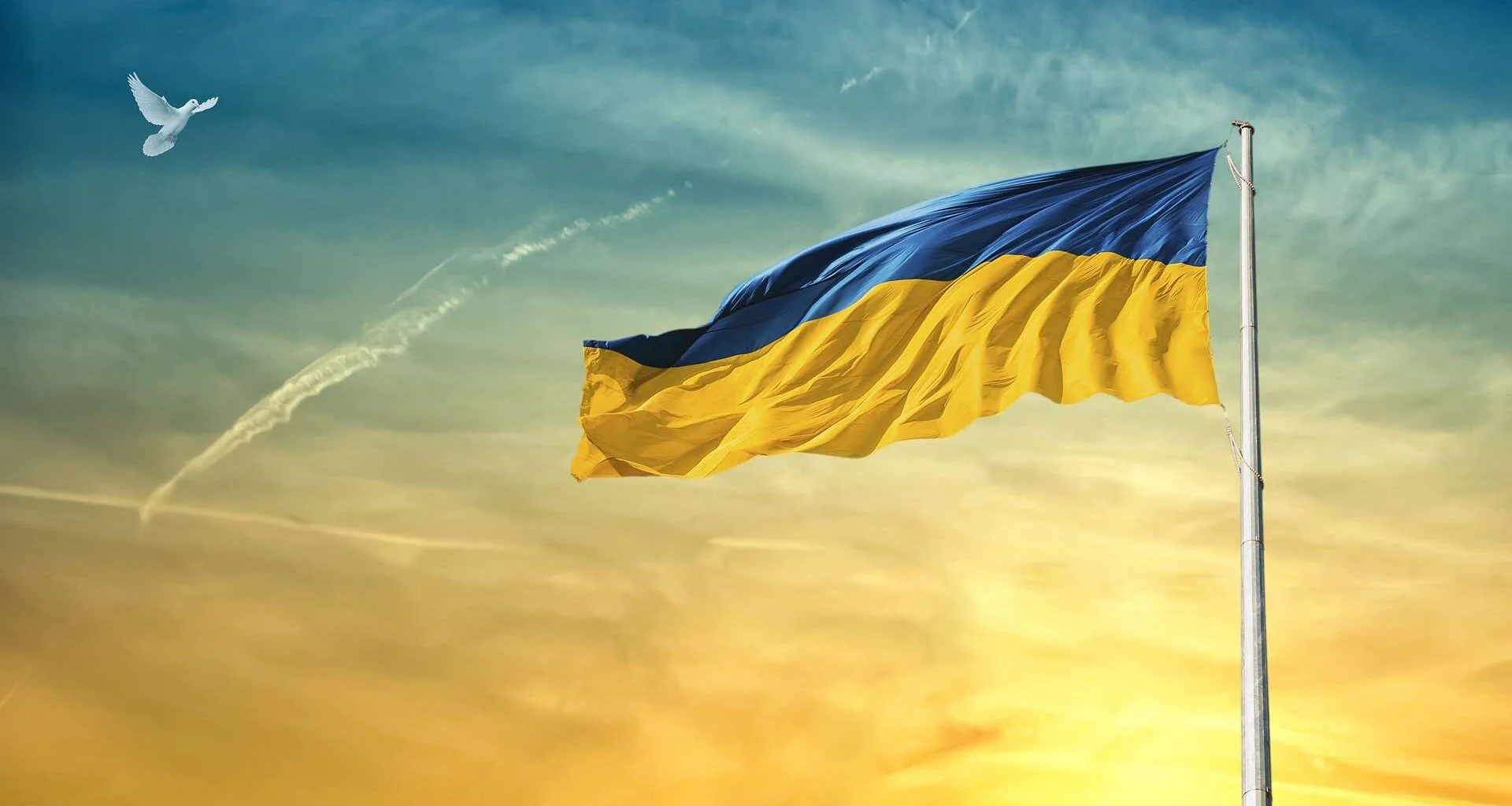 bandiera ucraina al vento